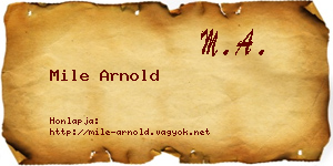 Mile Arnold névjegykártya